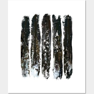 Frozen Winter Trees in Brush Strokes Posters and Art